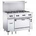 Vulcan EV48S-4FP24G480 Endurance 48 Stainless Steel Electric Range with Four French Plates, 24 Griddle, and Oven Base - 480V