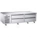 Vulcan VR36 VR Series Remote-Cooled Flat Top 36 Wide 2-Drawer 2-Pan Capacity Stainless Steel Insulated Refrigerated Base On Heavy-Duty Casters