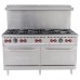 Vulcan SX60-10BN SX Series 10-Burner 60 Natural Gas Range with Two Standard Ovens - 340,000 BTU