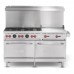 Vulcan SX60F-6B24GP SX Series 6-Burner 60 Liquid Propane Range with 24 Manual Griddle with Two Standard Ovens - 258,000 BTU