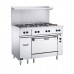 Vulcan EV48S-8FP240 Endurance 48 Stainless Steel Electric Range with Eight French Plates and Oven Base - 240V