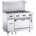 Vulcan EV48S-8FP480 Endurance 48 Stainless Steel Electric Range with Eight French Plates and Oven Base - 480V