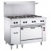 Vulcan EV48S-4FP24G240 Endurance 48 Stainless Steel Electric Range with Four French Plates, 24 Griddle, and Oven Base - 240V