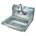 BK Resources BKHS-W-1410-P-G Hand Sink Wall Mount 14 Wide X 10 Front-to-back X 5 Deep Bowl