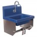 BK Resources APHS-W1410-SSBKKPG Antimicrobial Hand Sink With Knee Valve Brackets & Side Splashes