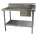 BK Resources BKMPT-3072G-R-P-G Work Table With Prep Sink Sink On Right 72W X 30D X 41-3/4H Overall Size