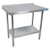 BK Resources VTTR-3630 Work Table 36W X 30D 18/430 Stainless Steel Top