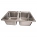 BK Resources DDI2-1416628 Deep Drawn Drop-In Sink Two Compartment 33W X 22D X 6H Overall Size