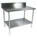 BK Resources CVTR5-3630 Work Table 36W X 30D X 34-3/4H Overall Size 16/304 Stainless Steel Top With 5H Riser