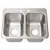 BK Resources DDI2-10141024-P-G Drop-In Sink Two Compartment 24W X 18-1/2D X 10H Overall Size