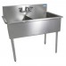 BK Resources BK8BS-2-24-12 Budget Sink Two Compartment 51W X 27-1/2D X 41H Overall Size