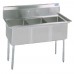 BK Resources BKS-3-15-14 Sink Three Compartment 50W X 20-13/16D X 43-3/4H Overall Size