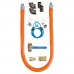 BK Resources BKG-GHC-7524-SCK9 Gas Hose Connection Kit # 9 Includes 24 Long X 3/4 I.D. Stainless Steel Hose With Radial Wrap & Protective Translucent Coating