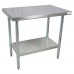 BK Resources CTT-3630 Work Table 36W X 30D X 34-3/4H 16/304 Stainless Steel Top Reinforced With (2) 5 C Channels