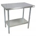 BK Resources QVT-4824 Work Table 48W X 24D X 34-3/4 H 14/304 Stainless Steel Top Reinforced With (2) 5 C Channels