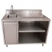 BK Resources BEVT-3060L Beverage Table 60W X 30D 14 X 10 Sink On Left With BKF-4DM-3G-G Gooseneck Faucet