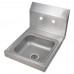 BK Resources BKHS-W-SS Space Saver Hand Sink Wall Mount 9 Wide X 9 Front-to-back X 5 Deep Bowl