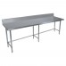 BK Resources QVTR5OB-9630 Work Table 96W X 30D X 39-3/4H Overall Size 14/304 Stainless Steel Top With 5H Backsplash