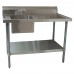 BK Resources BKMPT-3048G-L-P-G Work Table With Prep Sink Sink On Left 48W X 30D X 41-3/4H Overall Size