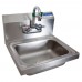 BK Resources BKHS-W-1410EY-P-G Hand Sink With Eye Wash Station Wall Mount 14 Wide X 10 Front-to-back X 5 Deep Bowl