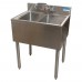 BK Resources UB4-18-224S Slim-Line Underbar Sink Two Compartment 24”W X 18-1/4D X 32-1/2H Overall Size