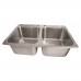 BK Resources DDI2-14161024-P-G Drop-In Sink Two Compartment 31-1/4W X 20-5/8D X 10H Overall Size