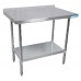 BK Resources VTTR-6030 Work Table 60W X 30D 18/430 Stainless Steel Top