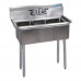 BK Resources BKS-3-1014-10 Convenience Store Sink Three Compartment 35-1/2W X 19-13/16D X 39-3/4H Overall Size