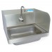 BK Resources BKHS-W-1410-1-SS-P-G Hand Sink Wall Mount 14 Wide X 10 Front-to-back X 5 Deep Bowl