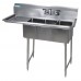 BK Resources BKS-3-1014-10-15LS Convenience Store Sink Three Compartment 47-1/2W X 19-13/16D X 39-3/4H Overall Size