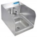 BK Resources BKHS-D-SS-SS-P-G Space Saver Hand Sink Wall Mount 9 Wide X 9 Front-to-back X 5 Deep Bowl