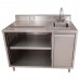 BK Resources BEVT-3048R Beverage Table 48W X 30D 14 X 10 Sink On Right With BKF-4DM-3G-G Gooseneck Faucet