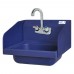 BK Resources APHS-W1410-SSBPG Antimicrobial Hand Sink With Faucet & (2) Side Splashes