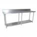 BK Resources CTTR5-8430 Work Table 84W X 30D X 39-3/4H Overall Size 16/304 Stainless Steel Top With 5H Backsplash