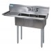 BK Resources BKS-3-1014-10-15L Convenience Store Sink Three Compartment 47-1/2W X 19-13/16D X 39-3/4H Overall Size