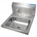 BK Resources BKHS-D-1410 Hand Sink Wall Mount 14 Wide X 10 Front-to-back X 5 Deep Bowl