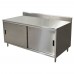 BK Resources CSTR5-3672S Chef Table Cabinet Base With Sliding Doors 72W X 36D X 39-3/4H Overall Size