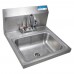 BK Resources BKHS-D-1410-P-G Hand Sink Wall Mount 14 Wide X 10 Front-to-back X 5 Deep Bowl