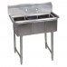 BK Resources BKS-3-1014-10S Convenience Store Sink Three Compartment 35-1/2W X 19-13/16D X 39-3/4H Overall Size