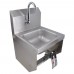 BK Resources BKHS-W-SS-1-BKK-PG Space Saver Hand Sink Wall Mount 9 Wide X 9 Front-to-back X 5 Deep Bowl