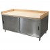 BK Resources CMBT-3672S Chef Table Cabinet Base With Sliding Doors 72W X 36D X 39H Overall Size