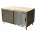 BK Resources CMT-3060S Chef Table Cabinet Base With Sliding Doors 60W X 30D X 34-3/4H Overall Size