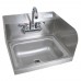 BK Resources BKHS-W-1410-RS-P-G Hand Sink Wall Mount 14 Wide X 10 Front-to-back X 5 Deep Bowl