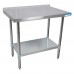 BK Resources VTTR-3024 Work Table 30W X 24D 18/430 Stainless Steel Top