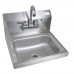 BK Resources BKHS-W-1410-LS-P-G Hand Sink Wall Mount 14 Wide X 10 Front-to-back X 5 Deep Bowl