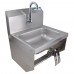 BK Resources BKHS-W-1410-1-BKKPG Hand Sink With Knee Valve Wall Mount 14 Wide X 10 Front-to-back X 5 Deep Bowl