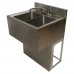 BK Resources UBB-21-472TS Underbar Sink Four Compartment 72”W X 21-1/4D X 34H Overall Size