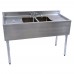 BK Resources UB4-21-248TS Underbar Sink Two Compartment 48”W X 21-1/4D X 32-1/2H Overall Size