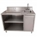 BK Resources BEVT-3084R Beverage Table 84W X 30D 14 X 10 Sink On Right With BKF-4DM-3G-G Gooseneck Faucet