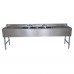 BK Resources UB4-18-496TS Slim-Line Underbar Sink Four Compartment 96”W X 18-1/4D X 32-1/2H Overall Size